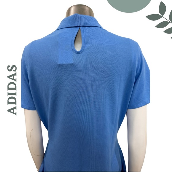 Adidas Predator Ridge Golf Shirt – Light Blue, Flared Drawstring Hem Size Large - Picture 7 of 9
